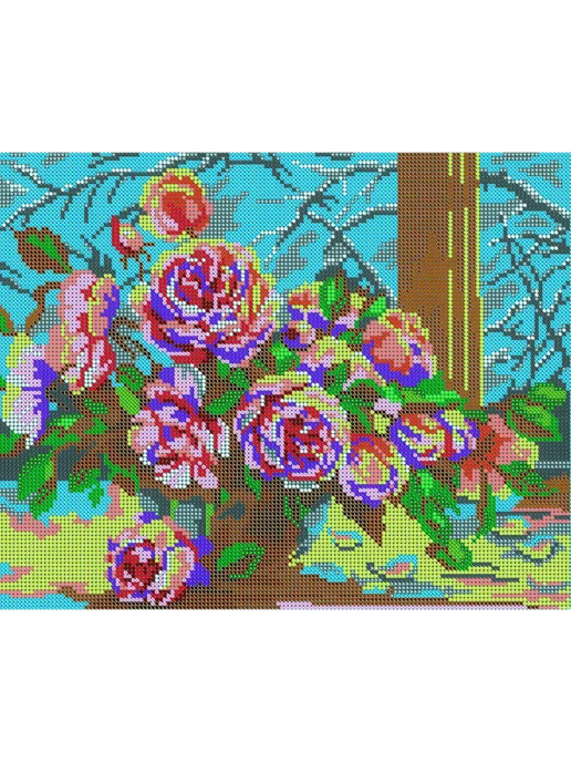 000 - ART- НАБОР ДЛЯ ВЫШИВАНИЯ КАРТИНЫ Основа для вышивания бисером "Зима за окном" 30х24, 30x24, фото 2