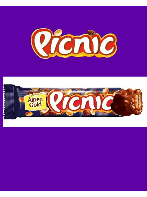 Alpen Gold Picnic с арахисом, карамелью шоколадный, 23 шт по 38г, 23 шт, 38 г, фото 4