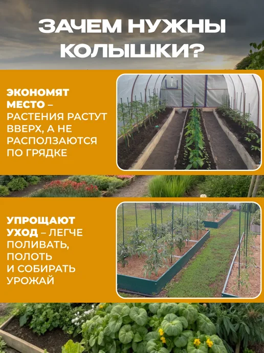 Садовита Колышки садовые для растений 1,2 м, вариант, фото 7