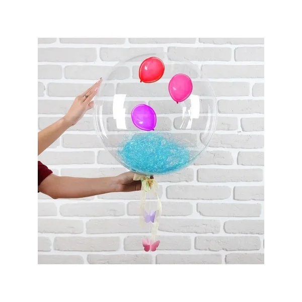 Шар полимерный 18" Весенний с мишурой и подвеской