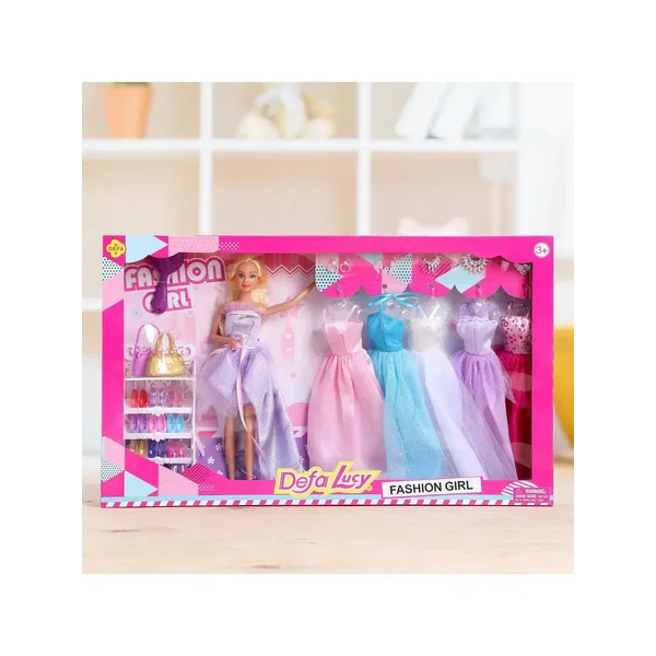 Кукла модель "Тина" с набором платьев, с аксессуарами, МИКС