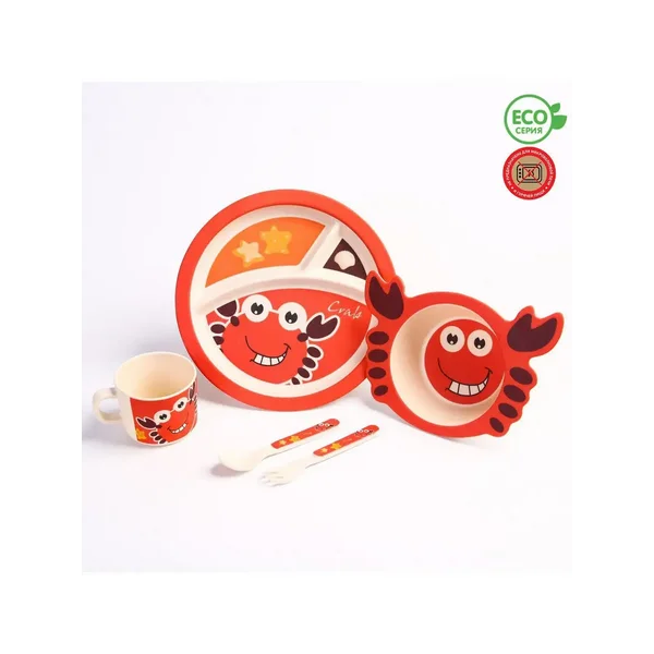 Сималенд / Набор бамбуковой посуды. Крабик.