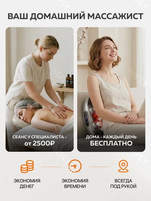 RFLY Массажер перкуссионный для тела спины шеи электрический, серый, фото 8