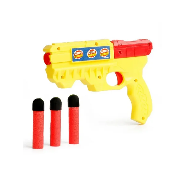 Пистолет "Бластер", стреляет мягкими пулями, цвета МИКС