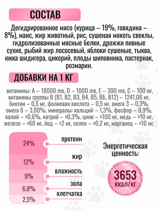 Сухой корм ZooRing Active Dog для собак, мелкие, мясо, 10 кг, фото 4