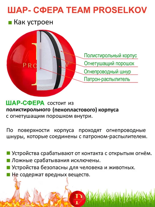 AFO Огнетушитель Proselkov Fire Ball – 1 шт, 1 шт, фото 4