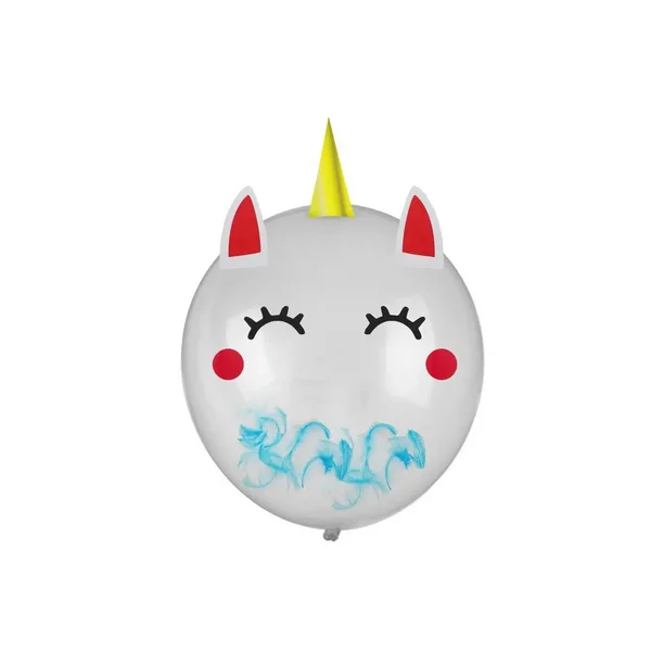 Шар латексный 18" "Единорог", 1 шт., наклейки, перья