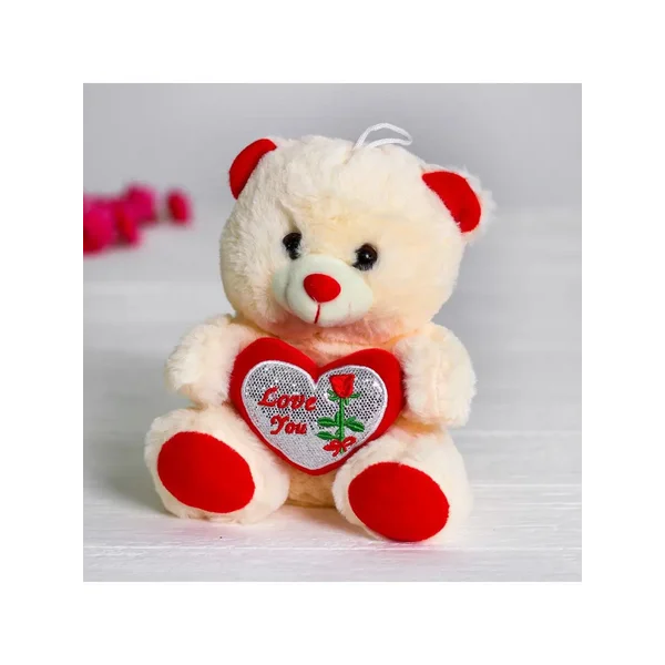 Мягкая игрушка "Мишутка с сердцем", цвет красный, цвет МИКС
