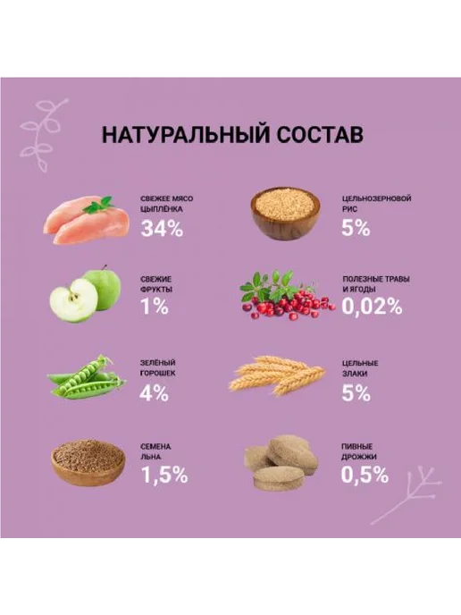 Сухой корм Ownat Шт. для собак, взрослые, мелкие, курица, 0,4 кг, фото 2