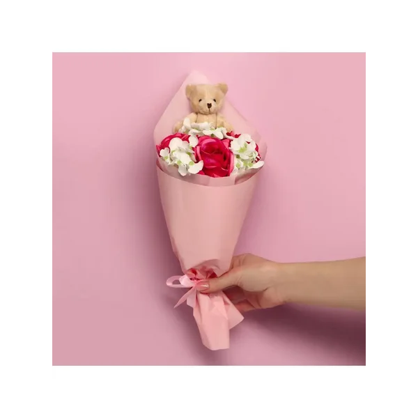 Букет с игрушкой "Мишутка Глория"