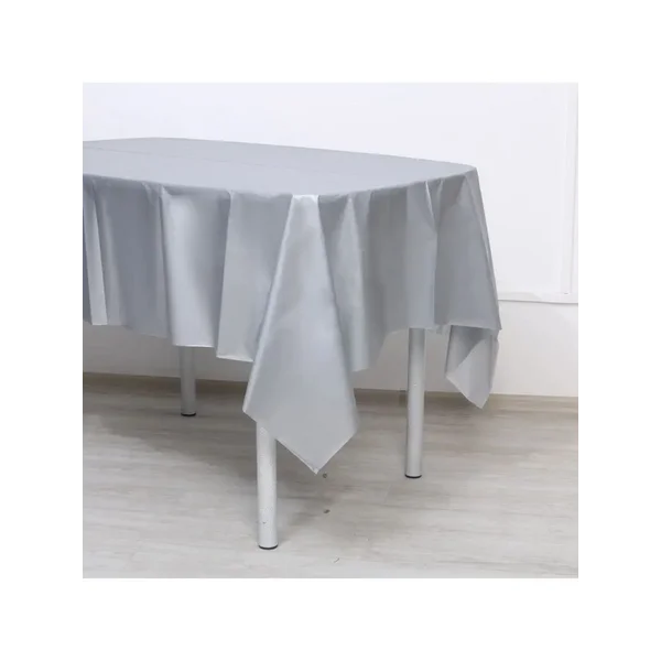 Скатерть праздничная 137*183 см цвет серебро