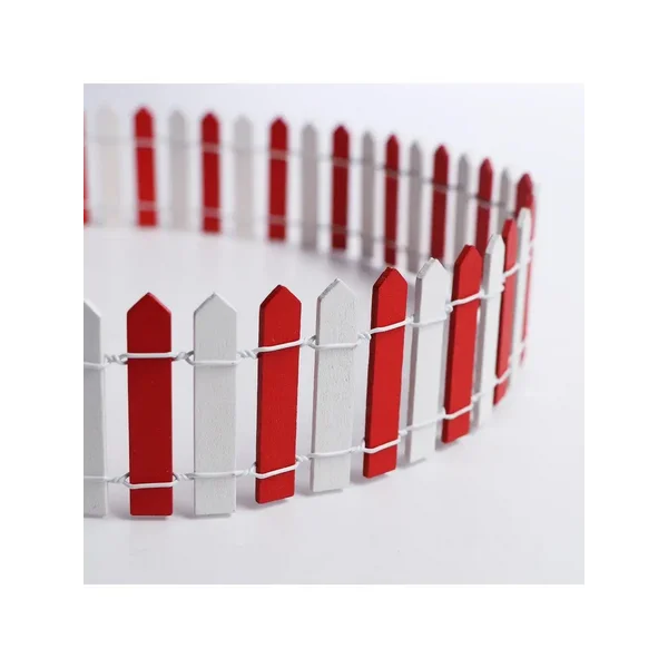 Миниатюра кукольная "Забор", размер 90х5.5 см, цвет бело-кра