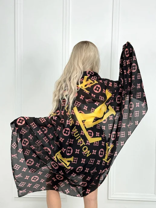 D&T SHOP Парео пляжное большой размер, черный