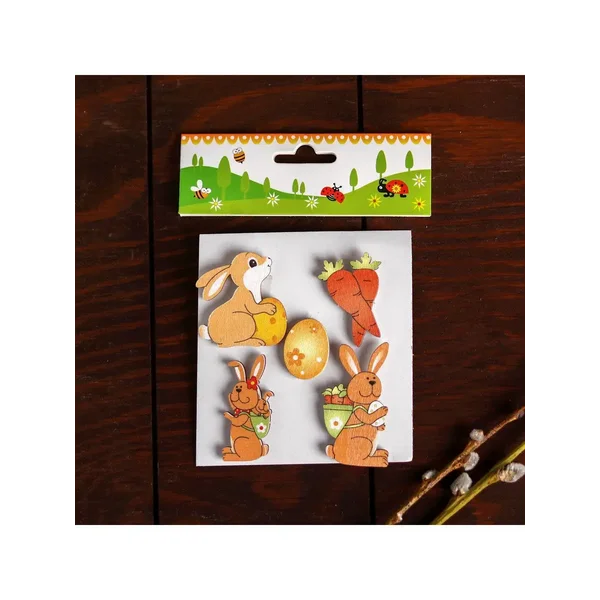 Декоративные найклейки "Пасхальные зайки"
