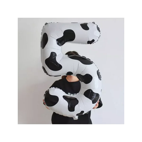 Воздушный шар фольгированный "Цифра "5" далматин