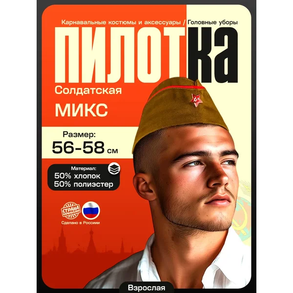 Пилотка военного СССР виды МИКС