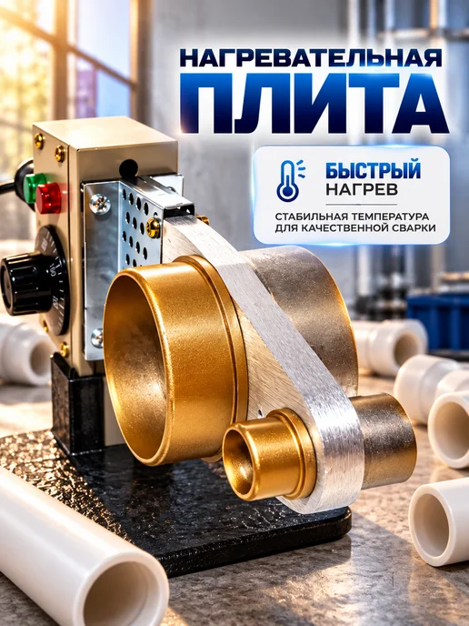 Аквапром Паяльник для пластиковых труб 1500 Вт с насадками 20-63 мм, 1500 Вт, фото 2