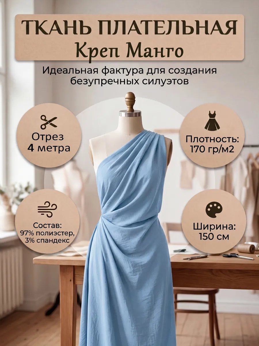 Манго цея ткань 4 метра