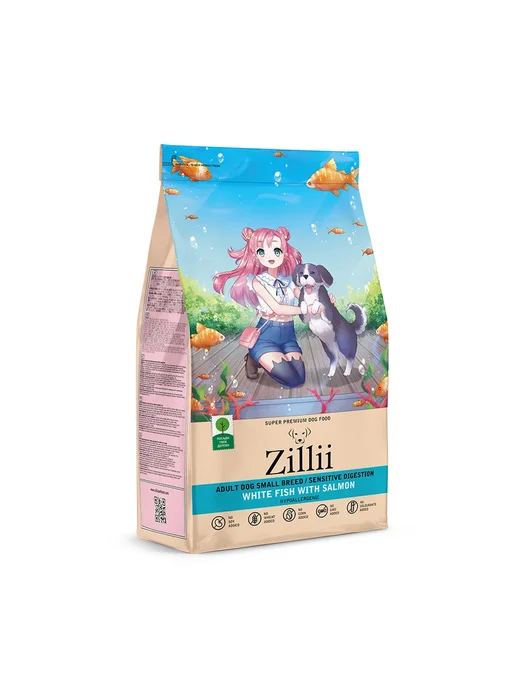 Сухой корм Zillii Белая для собак, мелкие, рыба, 0,8 кг, фото 2