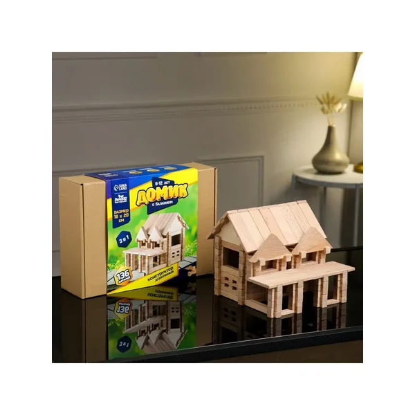 Конструктор деревянный "Домик с балконом"