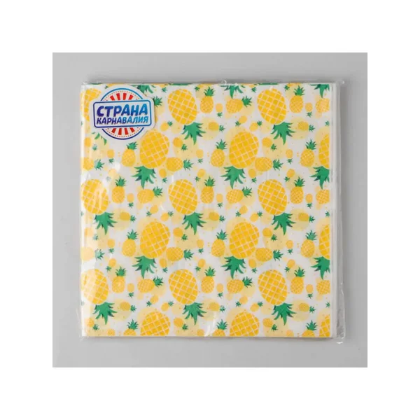 Салфетки бумажные "Ананасы", 33х33 см, 20 шт.