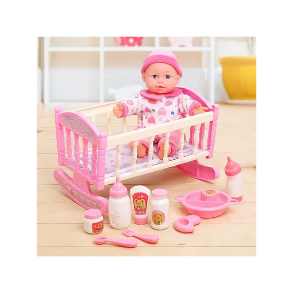 Пупс с кроваткой и аксессуарами