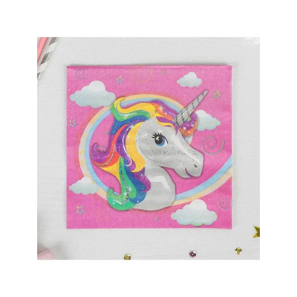 Салфетки бумажные "Единорог", 33х33 см, набор 20 шт.