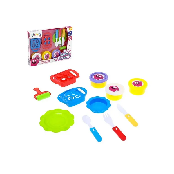 Наборы для лепки с пластилином Шеф повар, с тарелочками