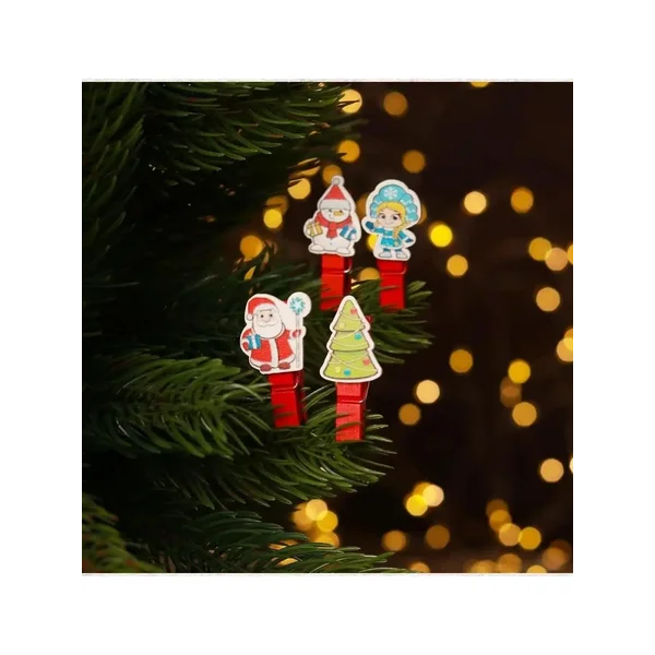 Прищепки декоративные новогодние 10 шт