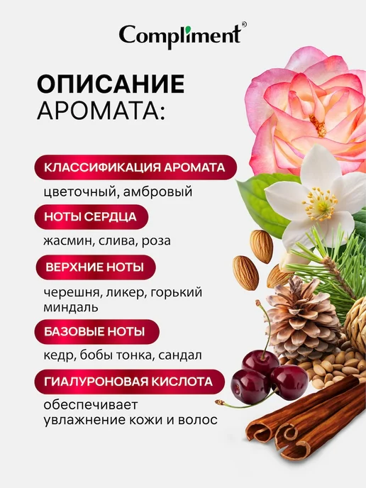 Compliment Спрей мист парфюмированный для тела и волос CHERRY, 110мл, 110 мл, фото 3