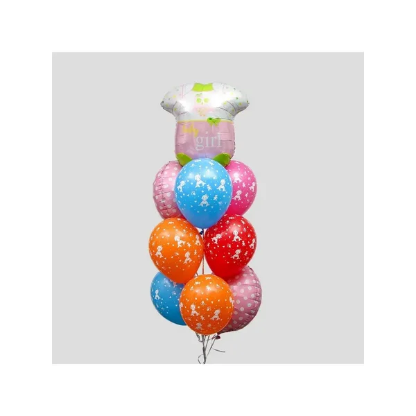 Букет из шаров "У нас девочка", набор 10 шт. + грузик