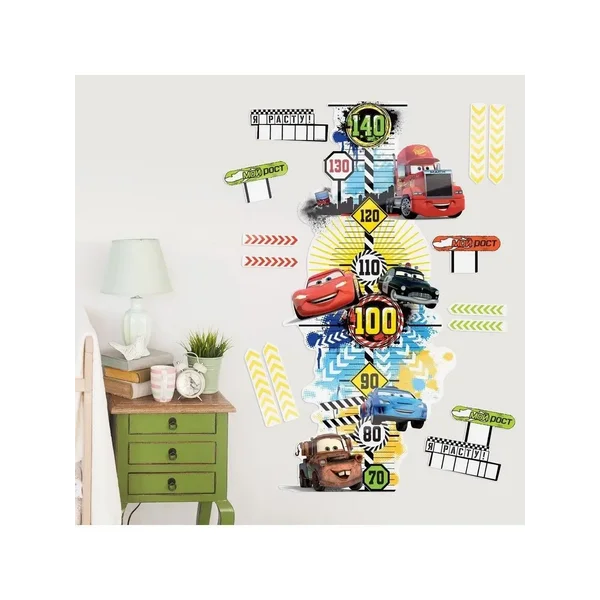 Наклейка - ростомер "Чемпион" Тачки, 50 *72 см