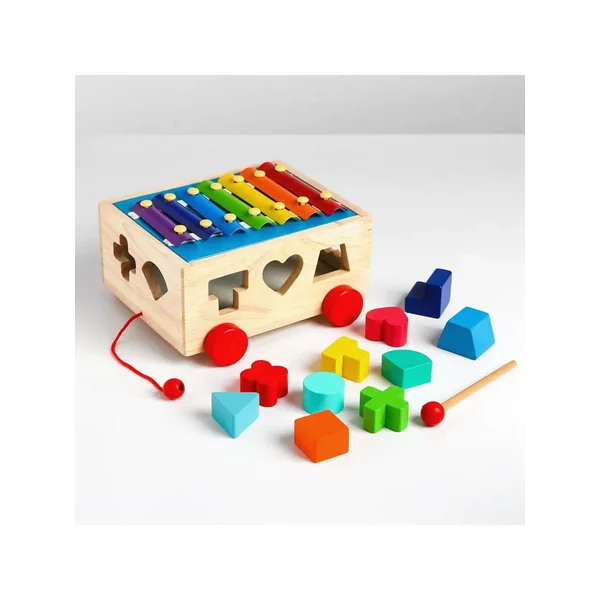 Логический центр на колёсиках "Сказка" 3в1 (каталка+сортер+м