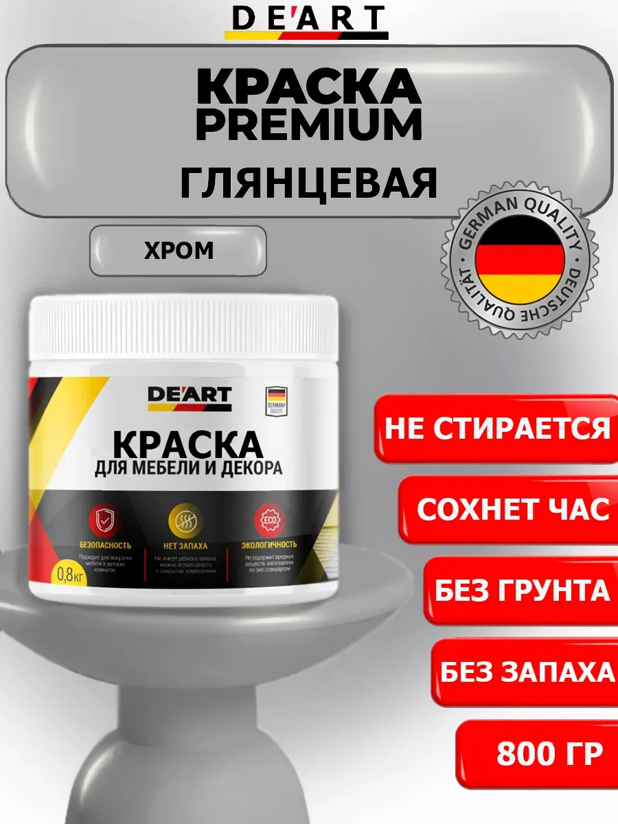 Краска для мебели глянцевая хром