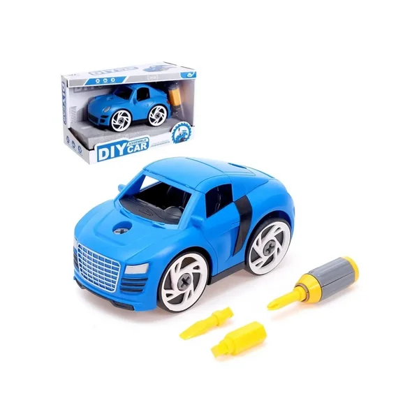 Конструктор винтовой, детский "Тачка", цвет синий