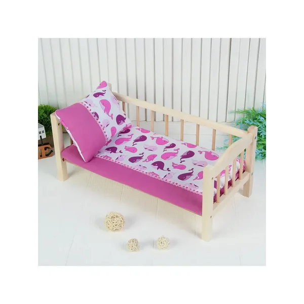 Постельное бельё для кукол "Киты", простынь, одеяло, подушка