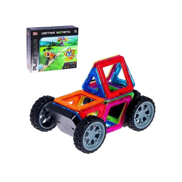 Конструктор магнитный/детский "Цветные магниты"/развивающий