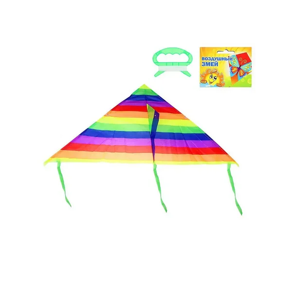 Воздушный змей Цветные полоски, с леской