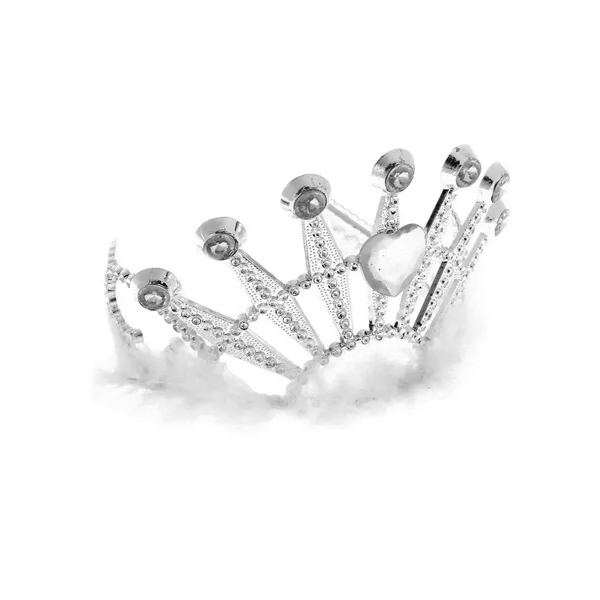 Корона Франция с мехом и стразами цвет белый