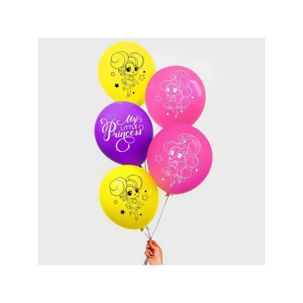 Шар воздушный 12" "С днем рождения", наша радость, 5 шт.