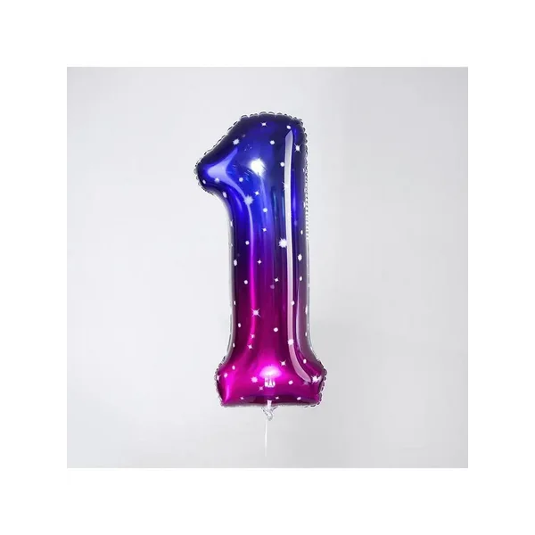 Шар воздушный цифра 1 годик звездное небо
