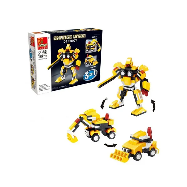 Конструктор "Робот", 106 деталей, 3 варианта сборки