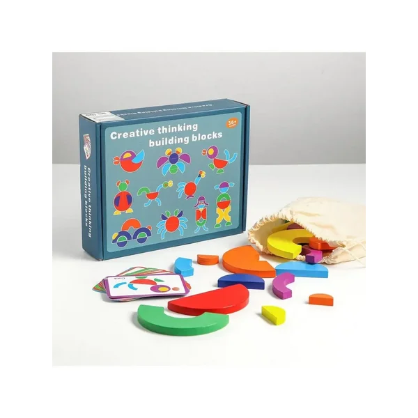 Детский развивающий набор/Делаю фигуры по цветам/Деревянные