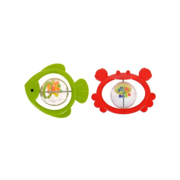 Набор погремушек "Рыбка и крабик", 2 шт., цвета МИКС