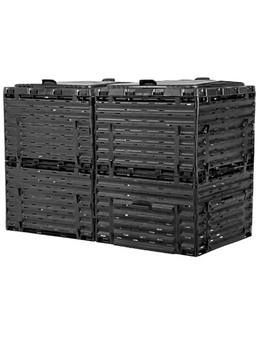 PitEco Компостер с крышкой 600л чёрный K1160, 600 л