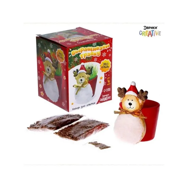 Опыты для детей Выращиваем травку Новый год