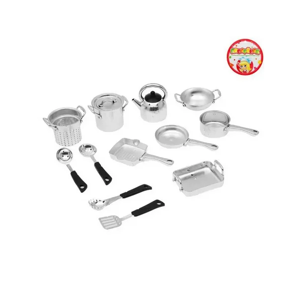 Игровой набор посуды "Маленький повар", цвет металлик, 12 пр