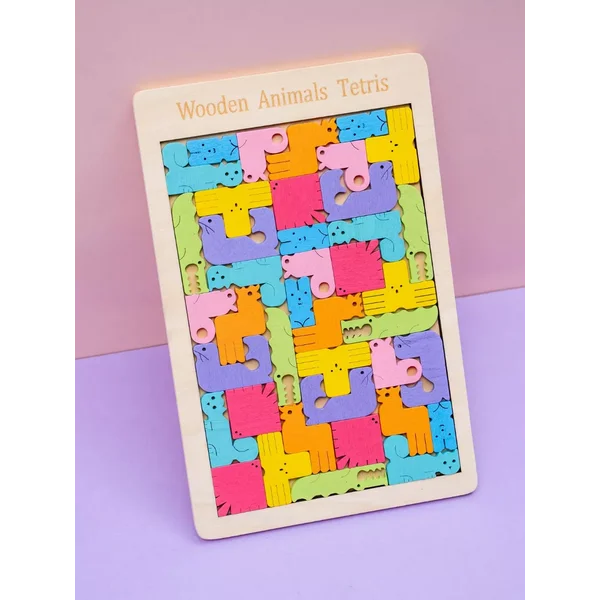 Тетрис деревянный с животными головоломка