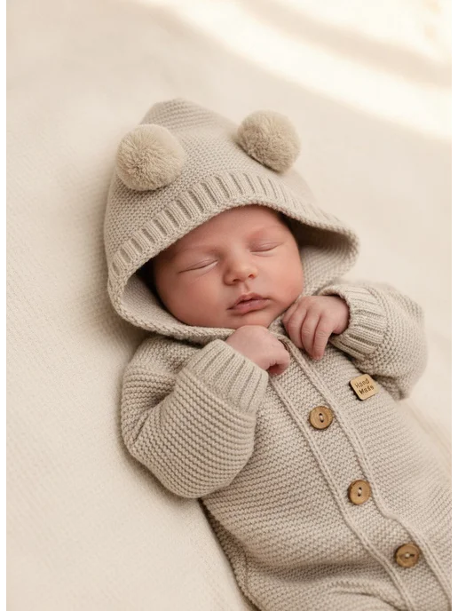 Little Baby Bear Конверт на выписку для новорожденного весна лето, бежевый, фото 4
