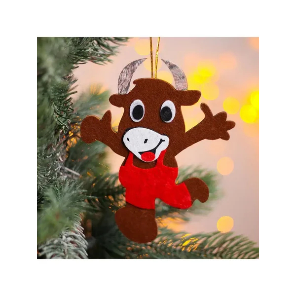 Новогодняя подвеска "Бычки" 0,2*8*14 см